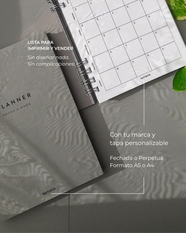 Producto - Agenda Semanal 2026 - Perpetua/Sin Fechas - con TU MARCA para vender