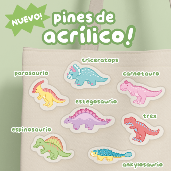 Producto - Pin acrílico dinos