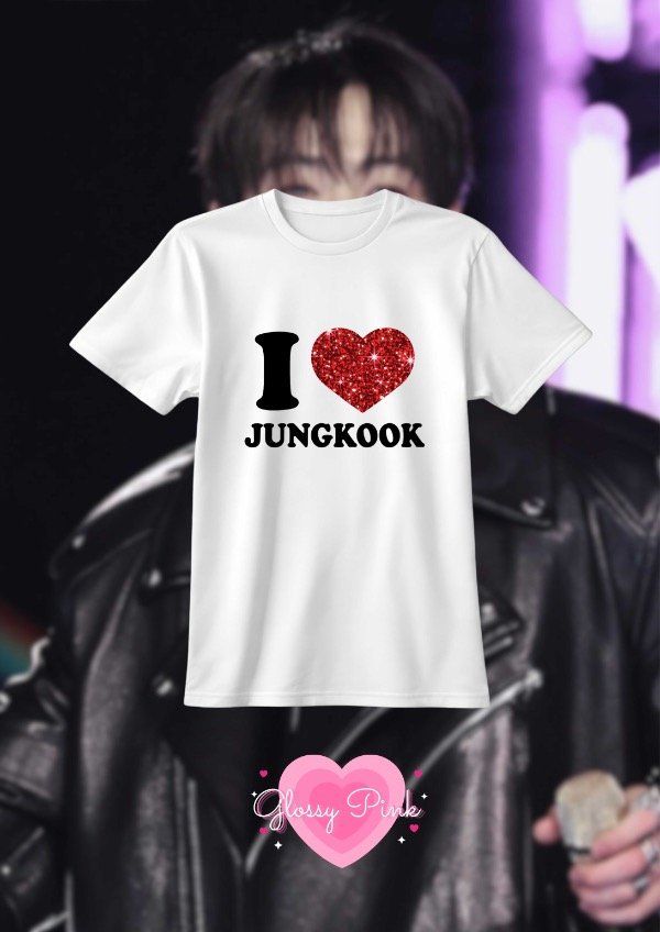 Producto - Remera I Love Jungkook - VINILO TEXTIL GLITTER