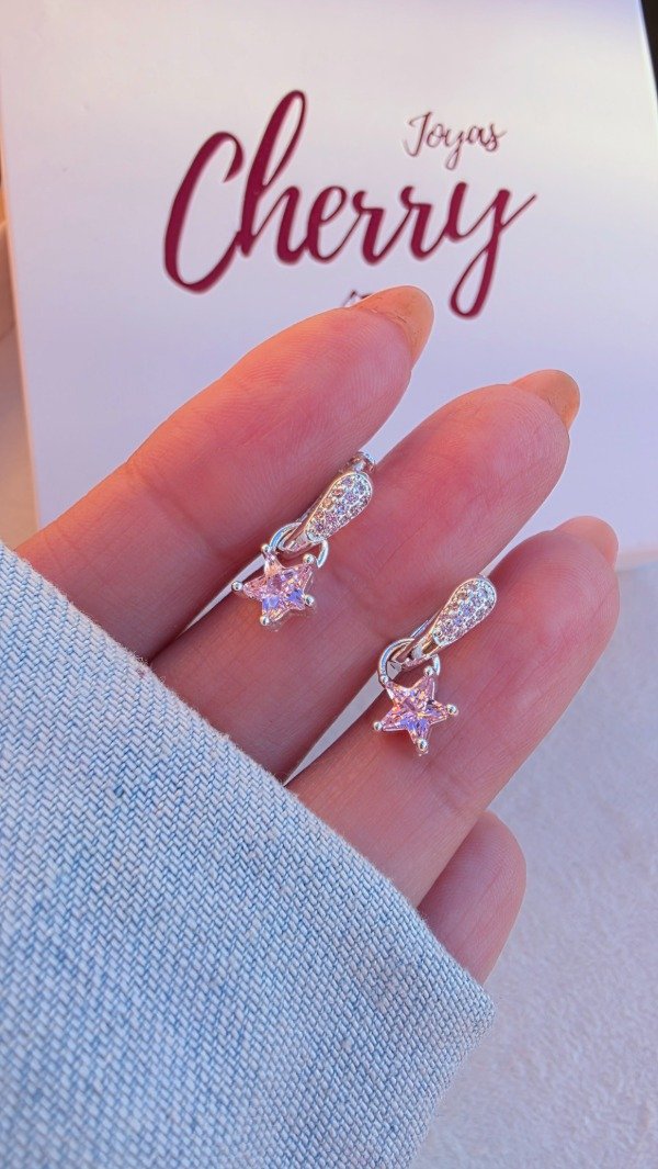 Producto - Argollas dije estrella rosa AB - 0