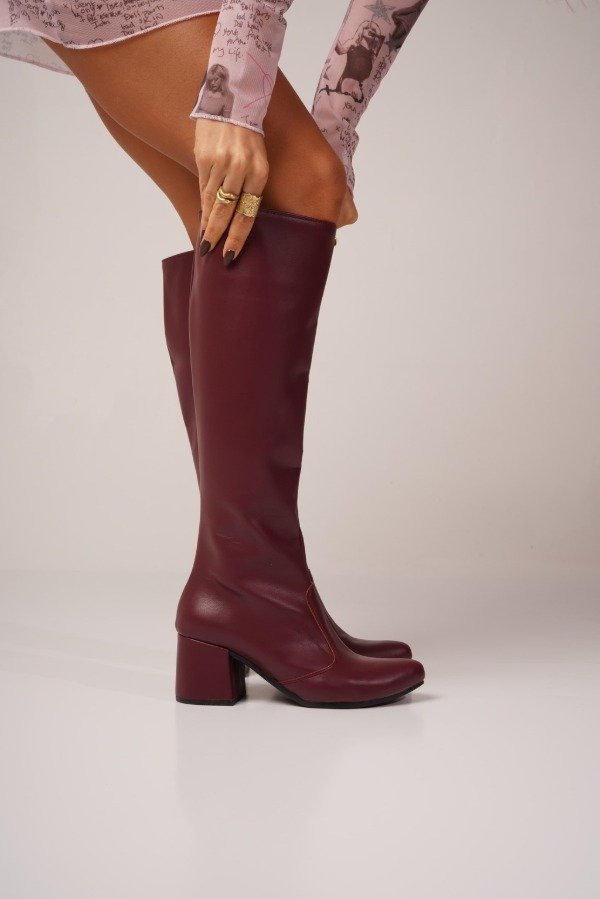 Producto - Botas Pauka simil cuero bordó