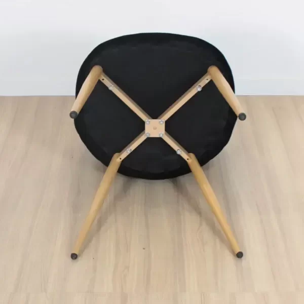 Producto - SILLA PRINCE TAPIZADA PANA NEGRA - 3