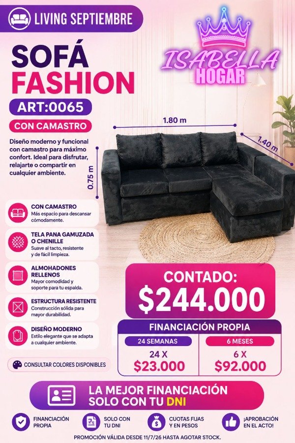 Producto - SOFA CON CAMASTRO FASHION