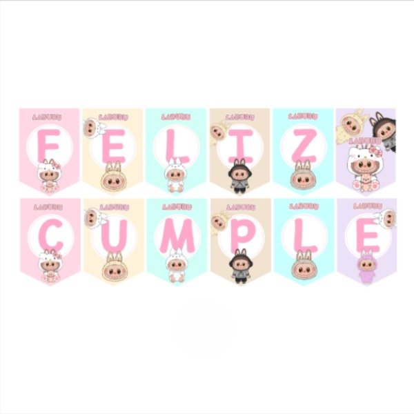 Producto - Banderín Feliz Cumple Labubu