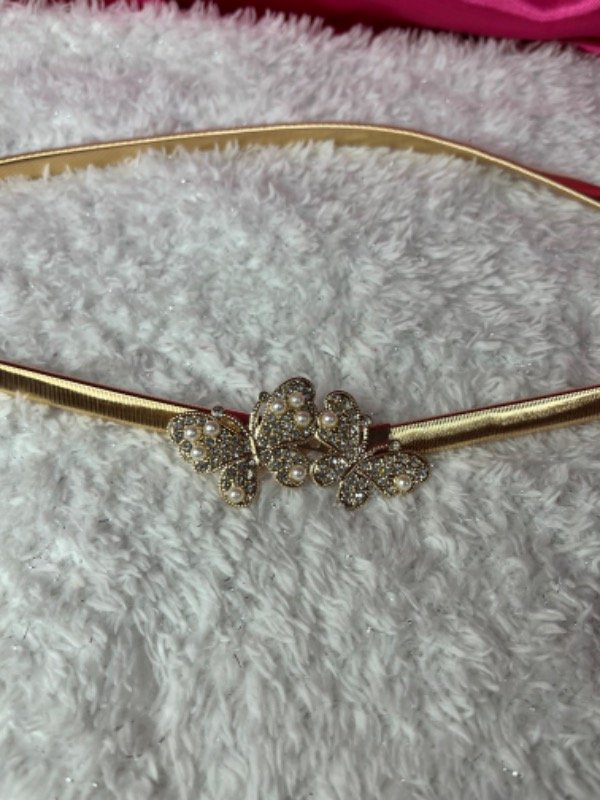 Producto - Cintos dorados y plateados mariposa con strass cadena