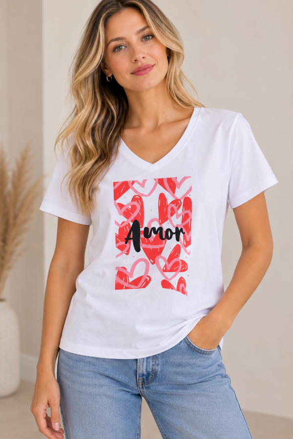 Producto - Remera de Mujer Amori de Algodón Estampada - KRONE - 0