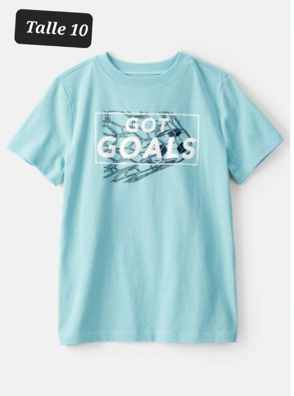 Remera manga corta carters talle 10 celeste