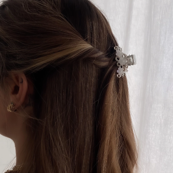 Producto - BROCHE FLORES PLATEADAS