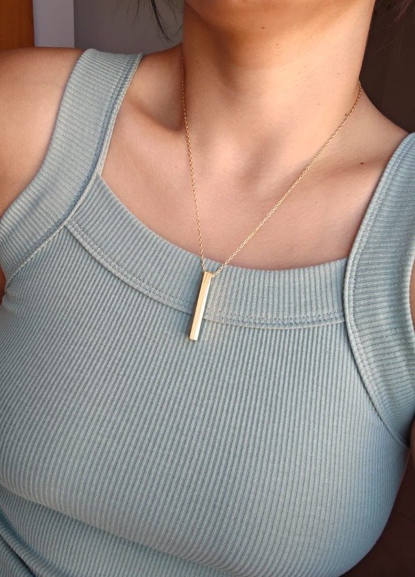 Producto - COLLAR BARRA. ACERO DORADO