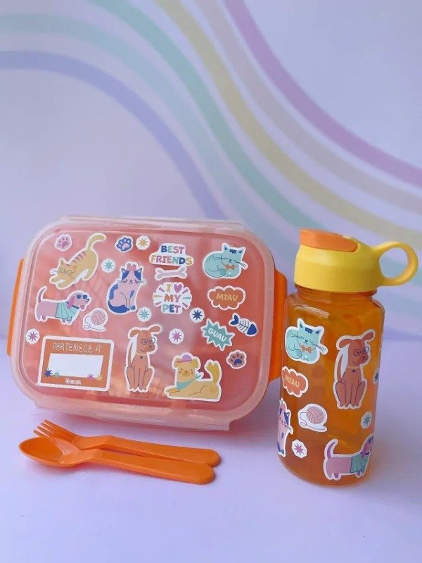Producto - Kit botellita + Lunchera Kids Mascotas