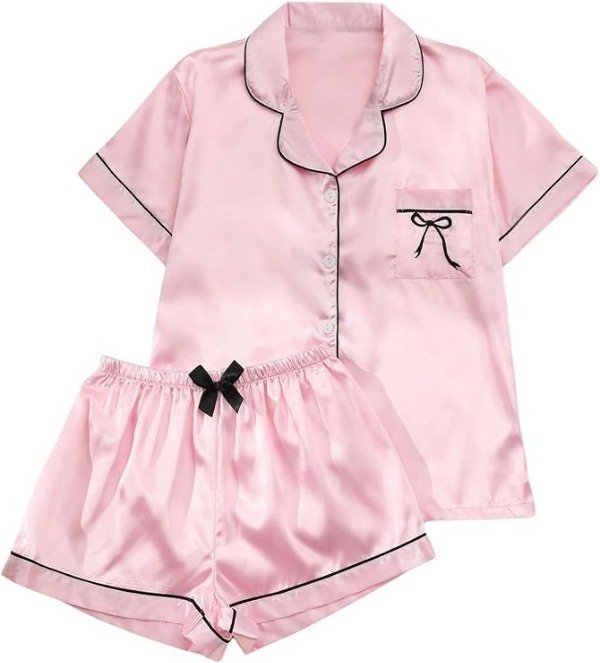 Producto - Conjunto de pijama de 2 piezas Pink Saten - 1