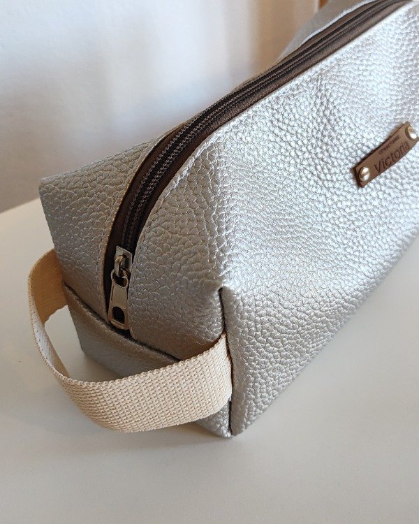 Producto - Cartuchera grande ecocuero - plata 2 - 1