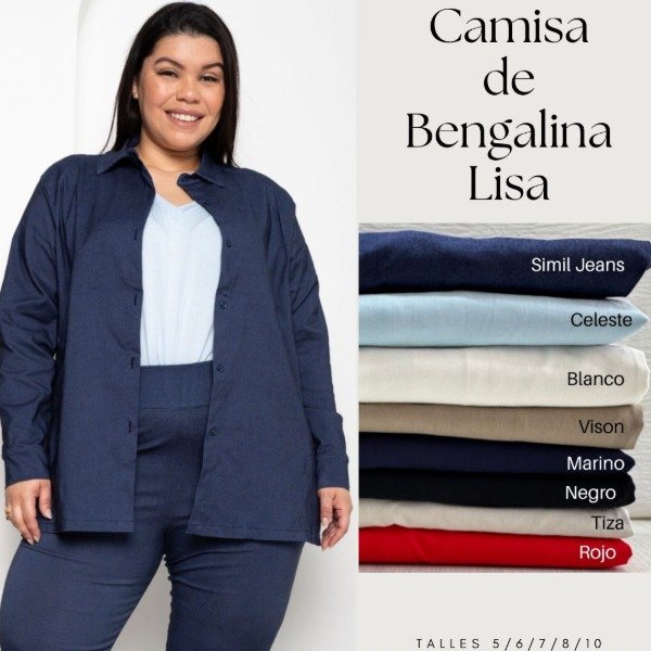 Producto - LINEA TALLES ESPECIALES Camisa de bengalina lisa