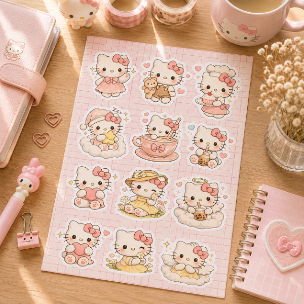 Producto - Plancha de stickers Hello Kitty
