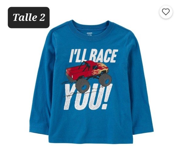Remera manga larga Carters talle 2 carrera