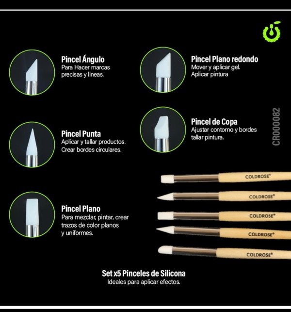 Producto - Set de pinceles de silicona cherimoya
