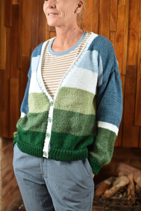 Producto - Cardigan Un Lugar - Azules + Verdes