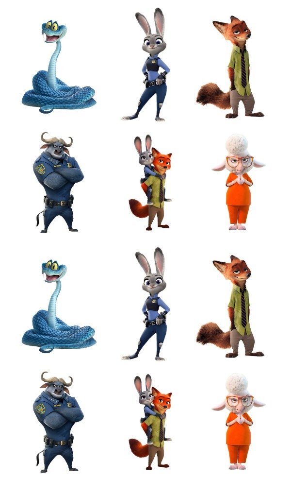 Producto - STICKERS ZOOTOPIA FORMA X 12