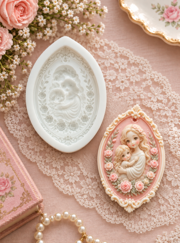Producto - Molde silicona Tag vintage mamá e hija - 2