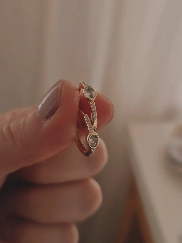 Producto - Arg con strass blanco y minis Enchapado en oro