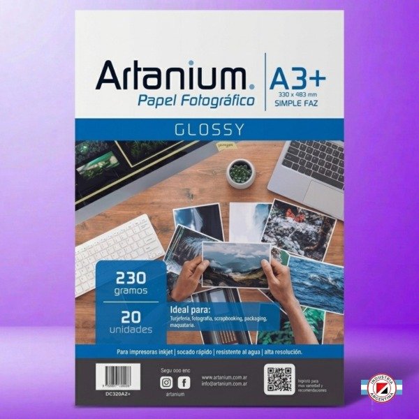 Producto - PAPEL FOTOGRÁFICO GLOSSY ARTANIUM 230 gr. A4 20 Hojas