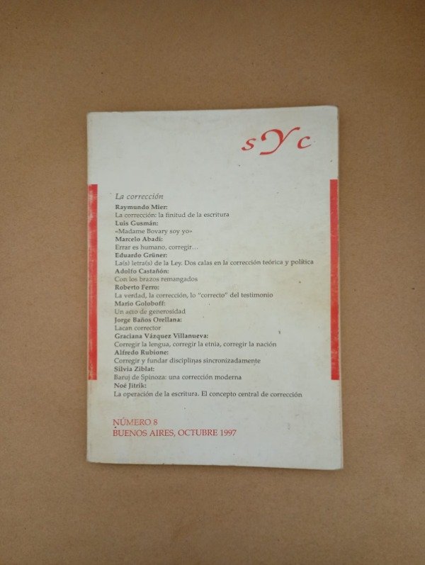 Producto - SyC #8 - Octubre 1997 - Gusmán Goloboff JItrik Grüner