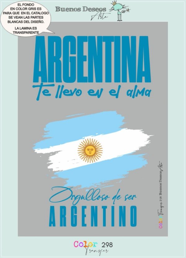 Producto - Lámina DTF TEXTIL Colección Orgullo Argentino - 298