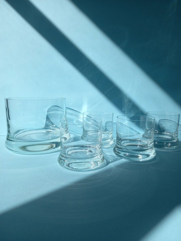 Producto - Juego de hielera y ocho vasos de whisky cristal