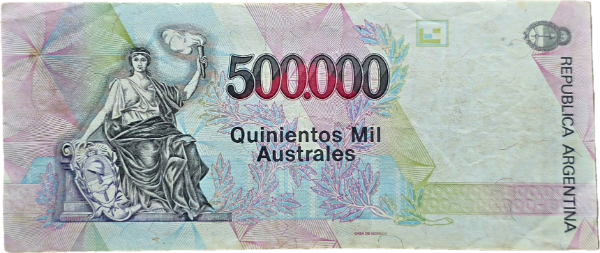 Producto - 500.000 Australes (1990) (Di Lorio - Gonzalez Fraga) Bott.2899 VF+ - 1