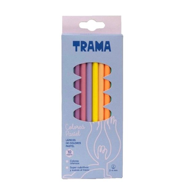 Producto - Lapices de Colores Pastel Trama x10 + NOMBRE Y APELLIDO