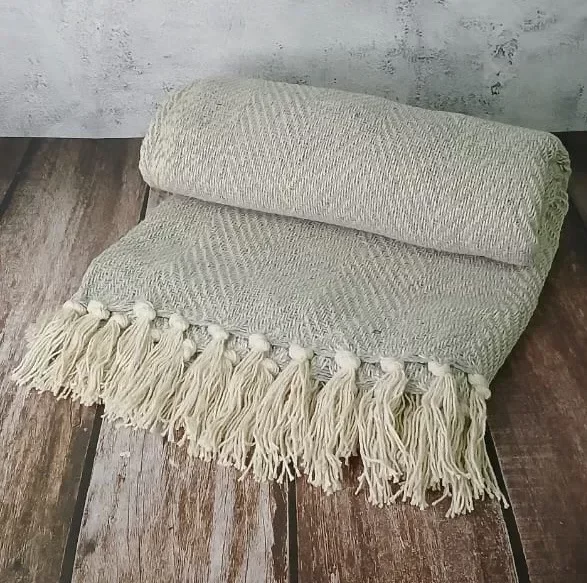 Producto - Manta Algodon Rustica De Cama 125 X 150 Cm Pie De Sillon