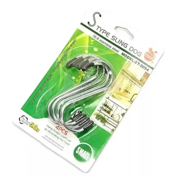 Producto - SET DE 4 GANCHOS DE ACERO CON PUNTA ENGOMADA 8CM - 0