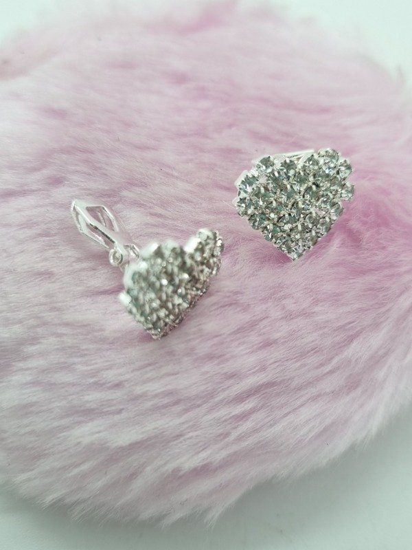 Producto - Aros clip bijou corazon multistrass