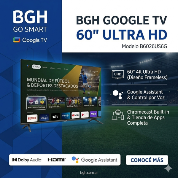Producto - SMART TV BGH 60" GOOGLE TV