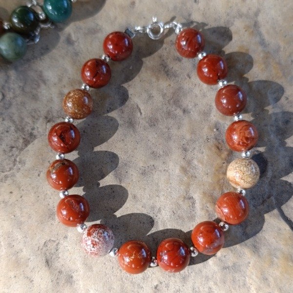 Producto - PLATA 925 Y PIEDRA JASPE ROJO 8MM - 0