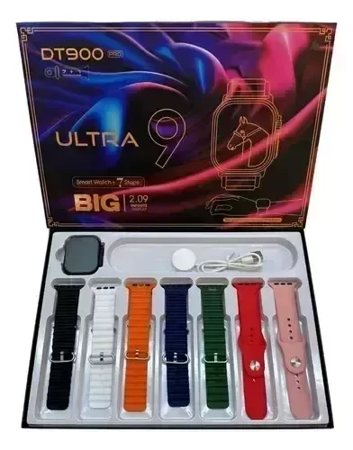 Producto - Smartwatch T900 ultra BIG 2.09 Infinite display con 7 Mallas