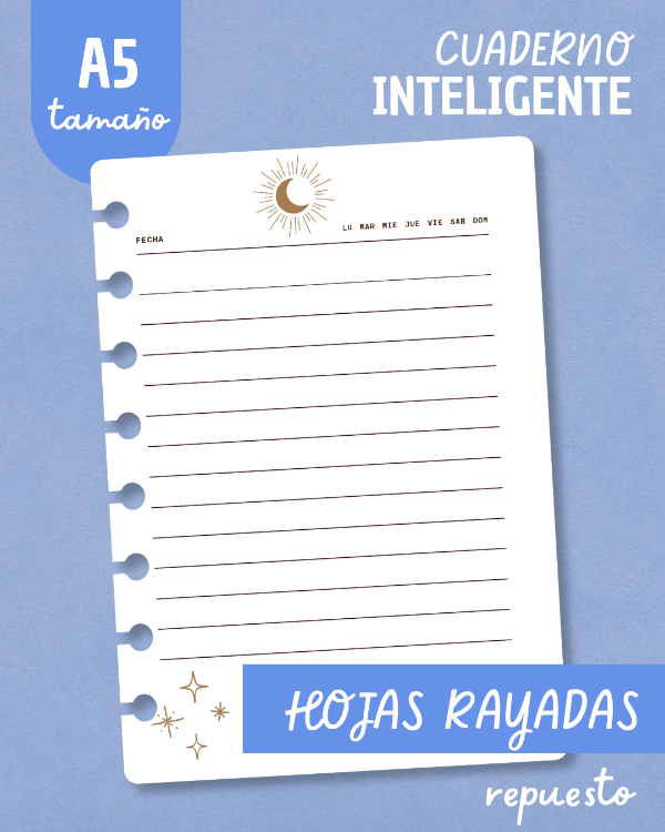 Producto - Repuesto de hojas A5 - Rayado - Astros
