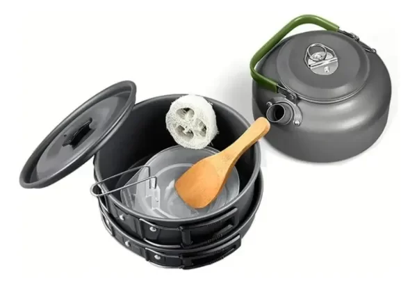 Producto - Juego De Ollas Para Camping Marmita 3 En 1 Con Tetera - 3