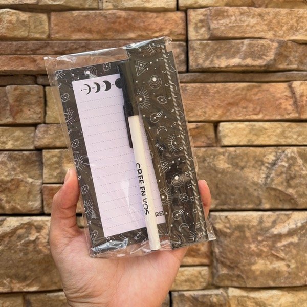 Producto - Set anotador, regla y lapicera LUNA