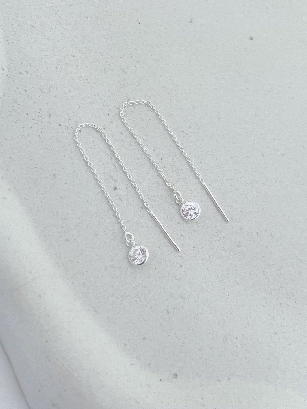 Producto - Aros pasante aguja con cubic redondo