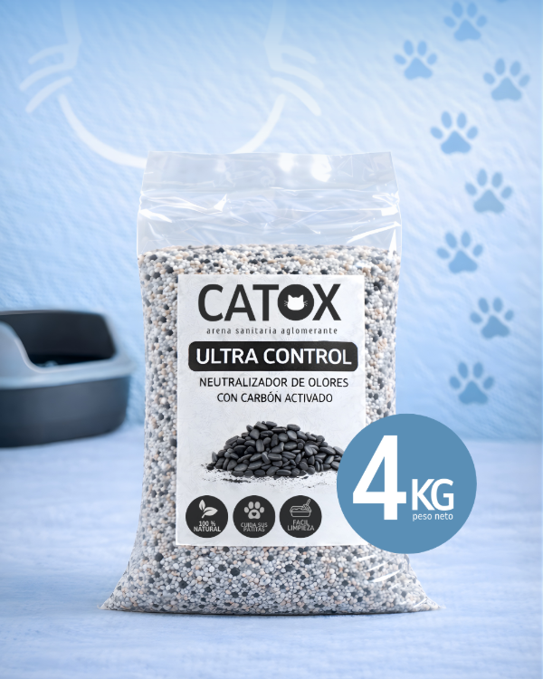 Producto - Arena sanitaria aglomerante Ultra Control con carbón activado x 4KG