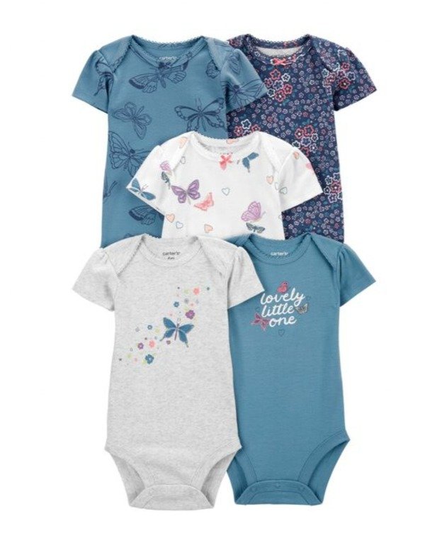 Producto - Pack x5 bodies Carter's mariposas