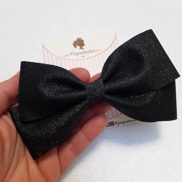 Moño Tizziana negro glitter