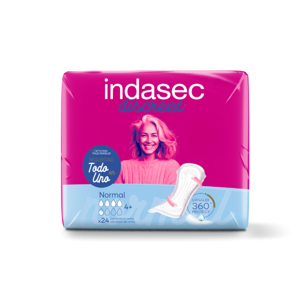 Producto - Indasec Discreet Normal 24 Apositos para Incontinencia
