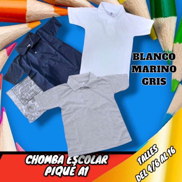 Producto - LINEA ESCOLAR Chombas escolares pique