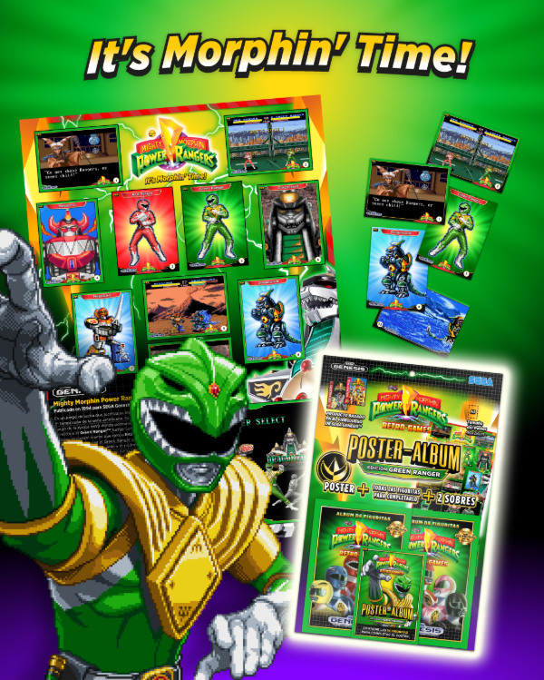 Producto - Poster-Album 1 / Mighty Mophin Power Rangers para SEGA Genesis, Ed. Green Ranger
