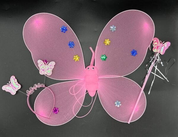 Producto - Alas Mariposa Rosa + Varita + Vincha