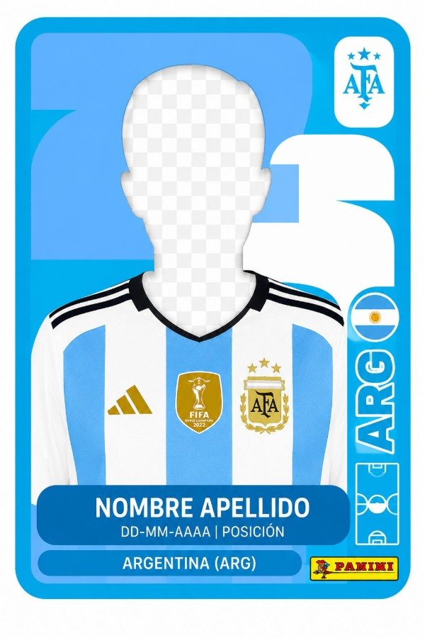 Producto - Plantilla Editable Figurita Personalizada de Fútbol Estilo Álbum Mundial Canva