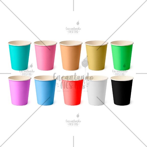Producto - Vasos De Polipapel Descartables Colores Varios x 8u