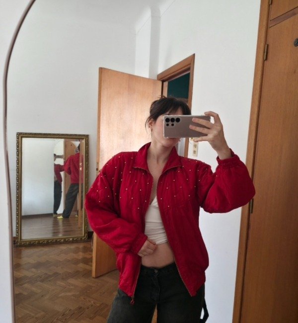 Campera de seda roja — imagen 4